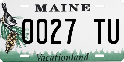 ME license plate 0027TU