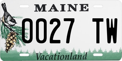 ME license plate 0027TW