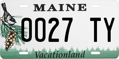 ME license plate 0027TY