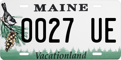 ME license plate 0027UE