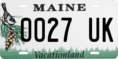 ME license plate 0027UK