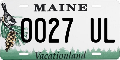ME license plate 0027UL