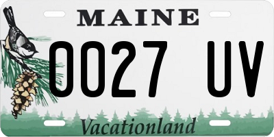 ME license plate 0027UV