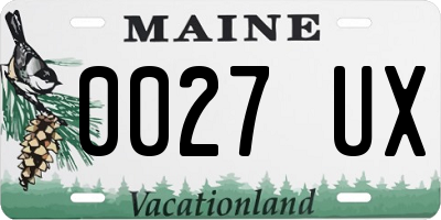 ME license plate 0027UX