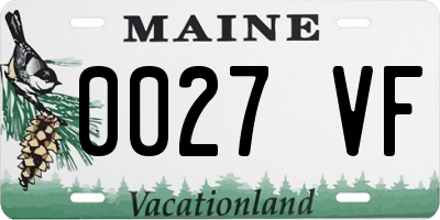 ME license plate 0027VF
