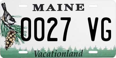 ME license plate 0027VG