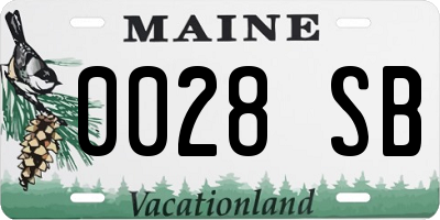 ME license plate 0028SB