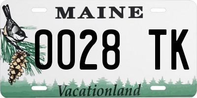 ME license plate 0028TK