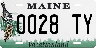 ME license plate 0028TY