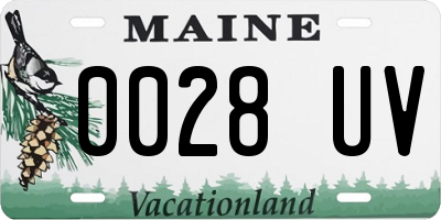 ME license plate 0028UV