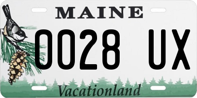 ME license plate 0028UX