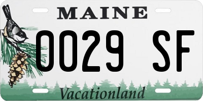 ME license plate 0029SF