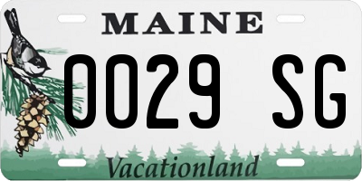 ME license plate 0029SG