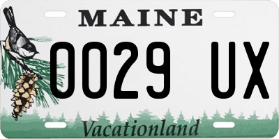 ME license plate 0029UX