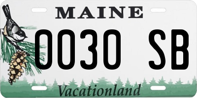 ME license plate 0030SB