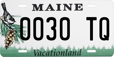 ME license plate 0030TQ