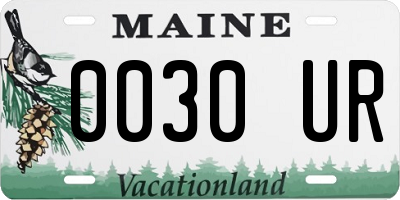 ME license plate 0030UR