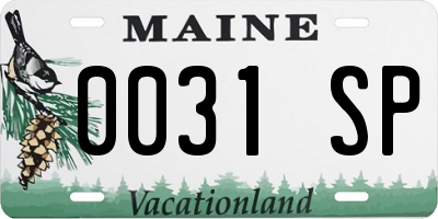 ME license plate 0031SP