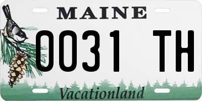 ME license plate 0031TH