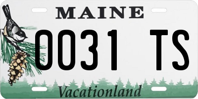 ME license plate 0031TS