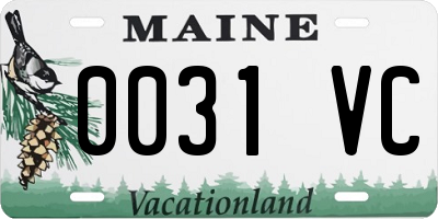 ME license plate 0031VC