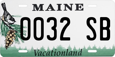 ME license plate 0032SB