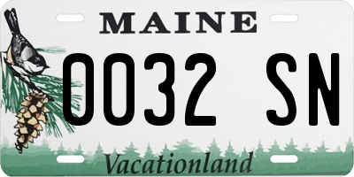 ME license plate 0032SN