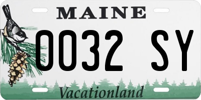 ME license plate 0032SY