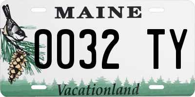 ME license plate 0032TY
