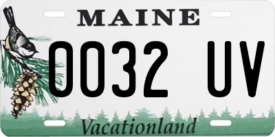 ME license plate 0032UV