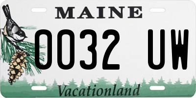 ME license plate 0032UW