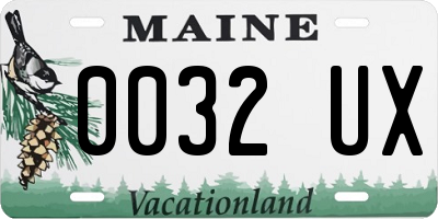 ME license plate 0032UX