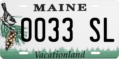 ME license plate 0033SL