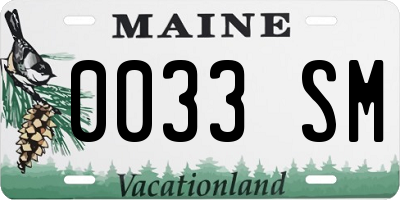 ME license plate 0033SM