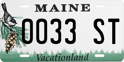 ME license plate 0033ST
