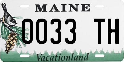 ME license plate 0033TH