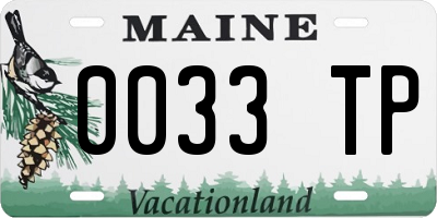 ME license plate 0033TP
