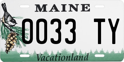 ME license plate 0033TY