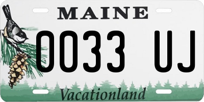 ME license plate 0033UJ