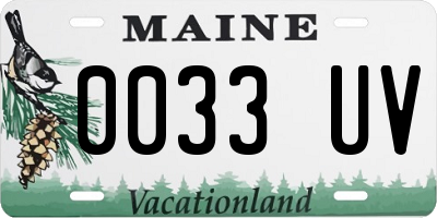 ME license plate 0033UV