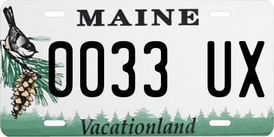 ME license plate 0033UX