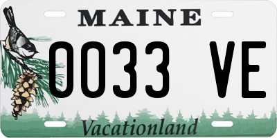 ME license plate 0033VE
