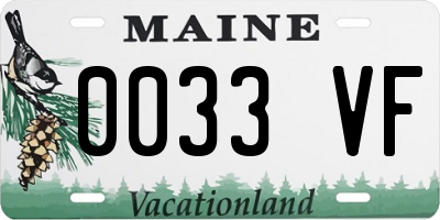ME license plate 0033VF