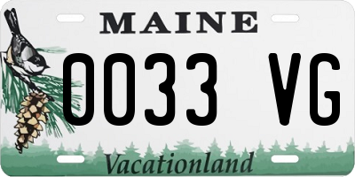 ME license plate 0033VG