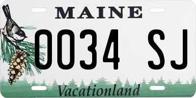 ME license plate 0034SJ
