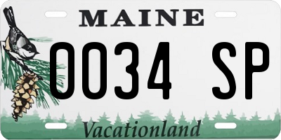 ME license plate 0034SP