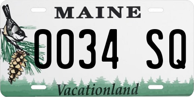 ME license plate 0034SQ