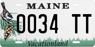 ME license plate 0034TT