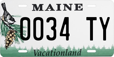 ME license plate 0034TY
