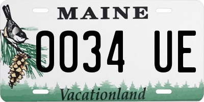 ME license plate 0034UE